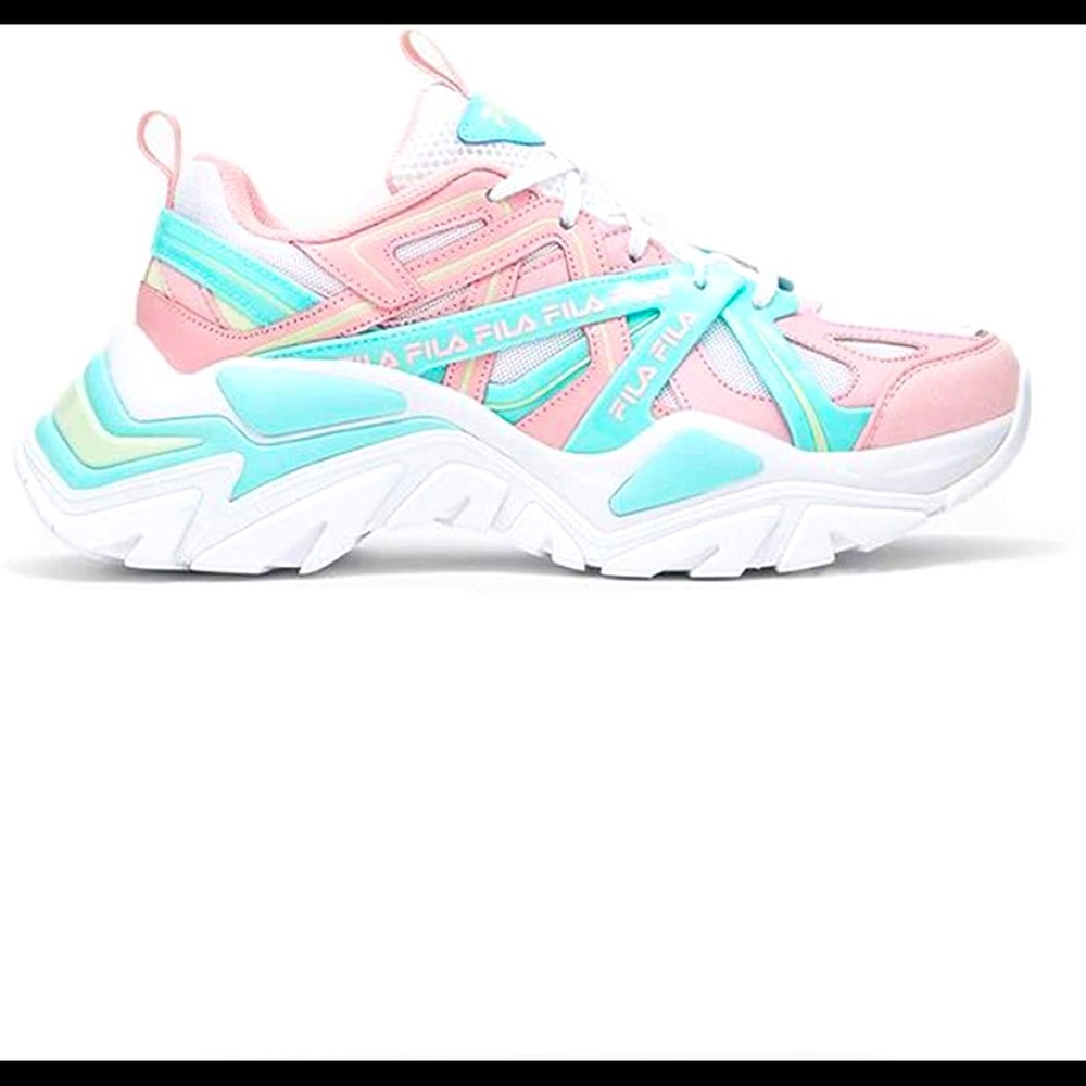 Fila Women's Electrove 2 pink white teal blue sneakers shoes - Picture 11 of 11